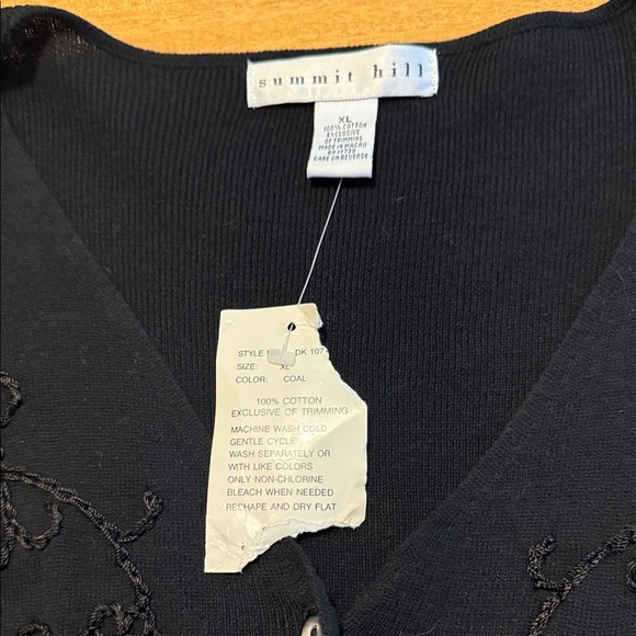 Elegant NWT Summit Hill Black Button-Up Women's cardigan.  SZ XL - Picture 7 of 7